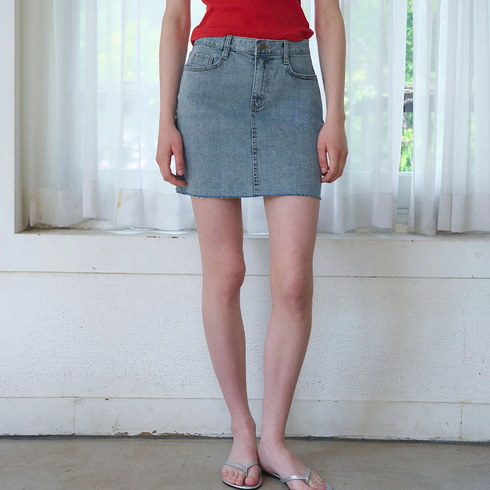 SKY WASHED DENIM SKIRT_BLUE