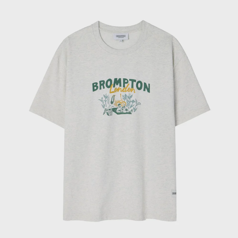 PICNIC GRAPHIC HALF SLEEVE T-SHIRT - M/GREY (P262UTS132)
