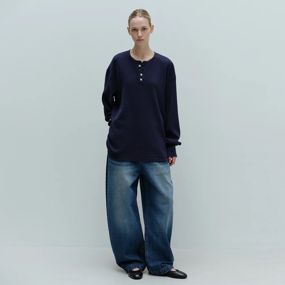 Denver Curved Denim in Deep Blue