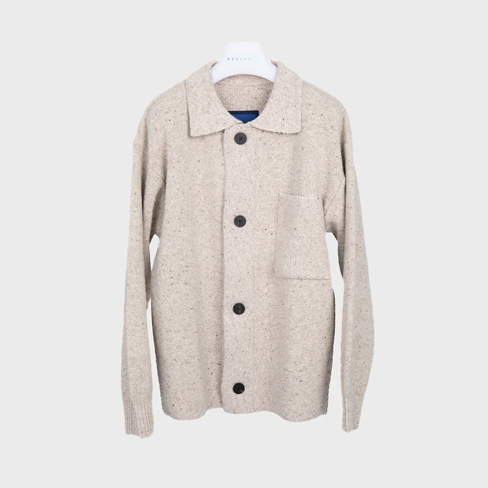 HEAVY WEIGHT BIG POCKET CARDIGAN_OATMEAL