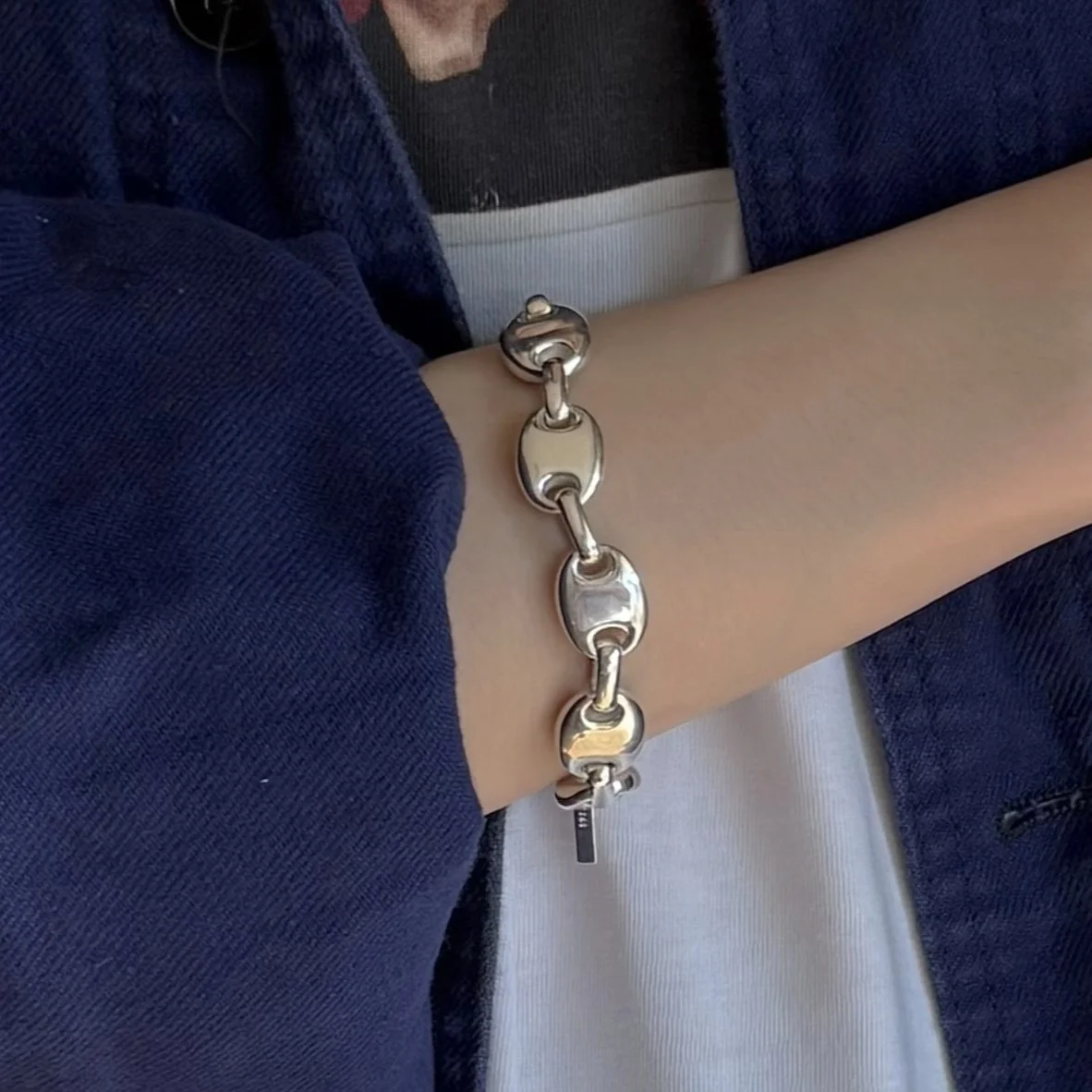 Sculpt Link Bracelet (Silver)