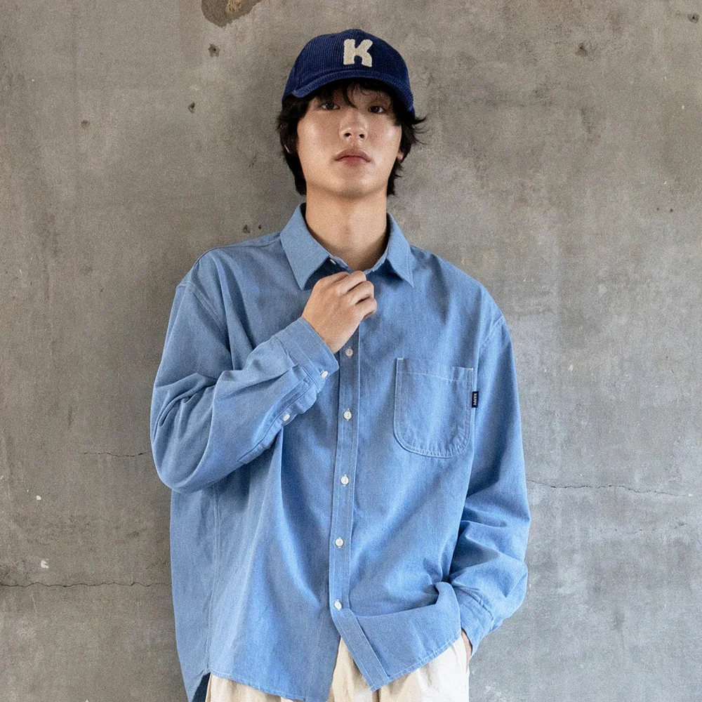 RELAXED CHAMBRAY SHIRT (LIGHT BLUE)
