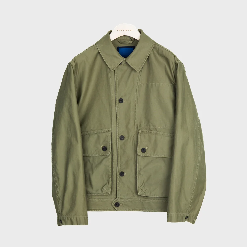 SULFUR-DYED BACK SATIN BIG POCKET JACKET_KHAKI