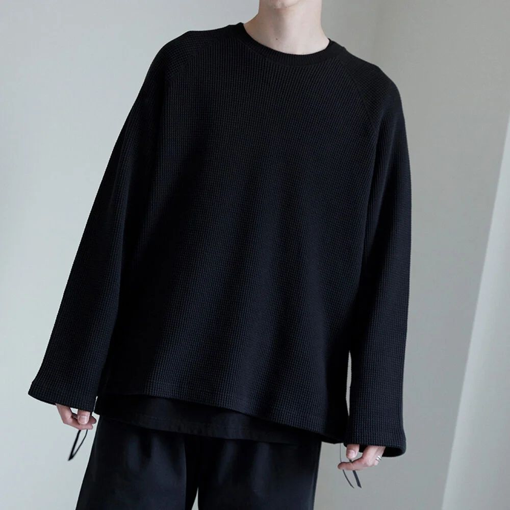WAFFLE LONG SLEEVE(BLACK)
