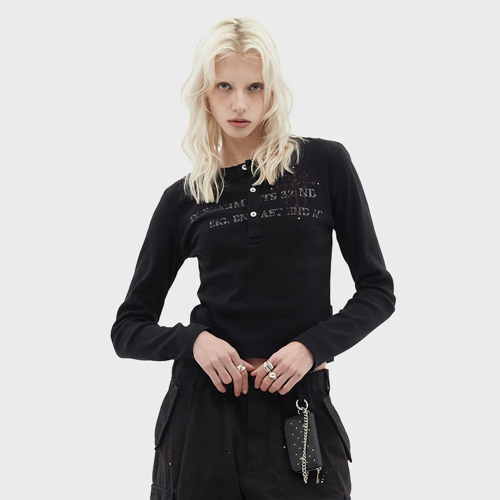 STONE CROSS HENLEY NECK LONG SLEEVE