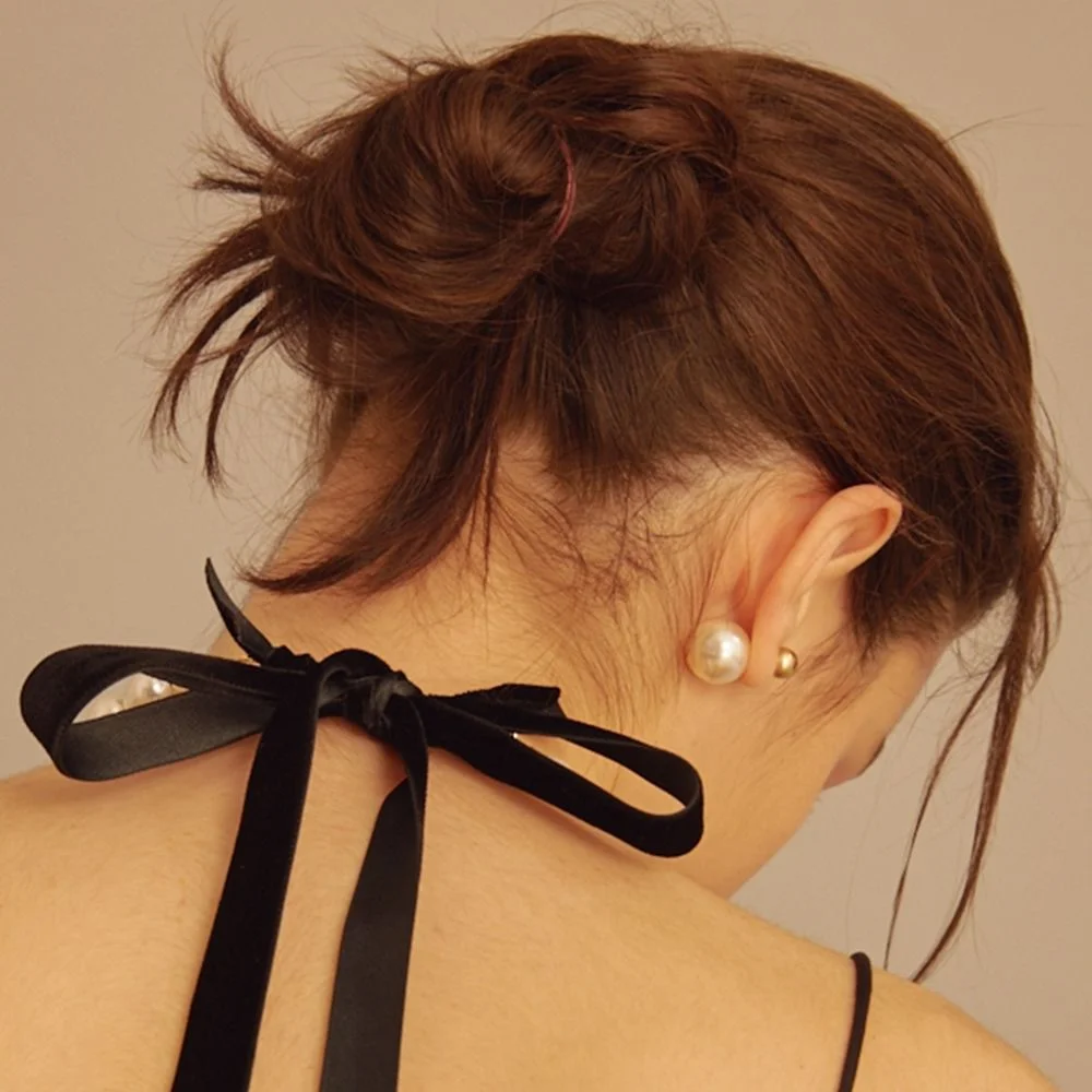 Gold Ball & Pearl Earrings