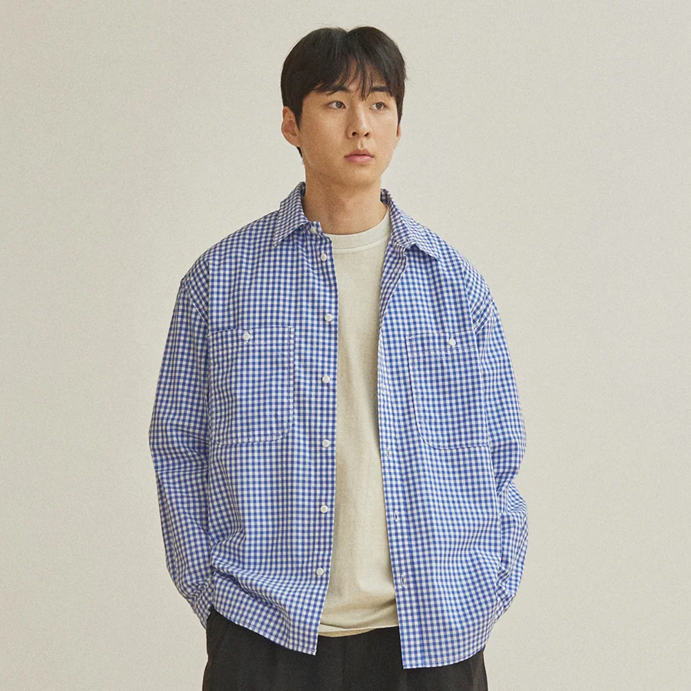 GINGHAM CHECK SHIRT (BLUE)