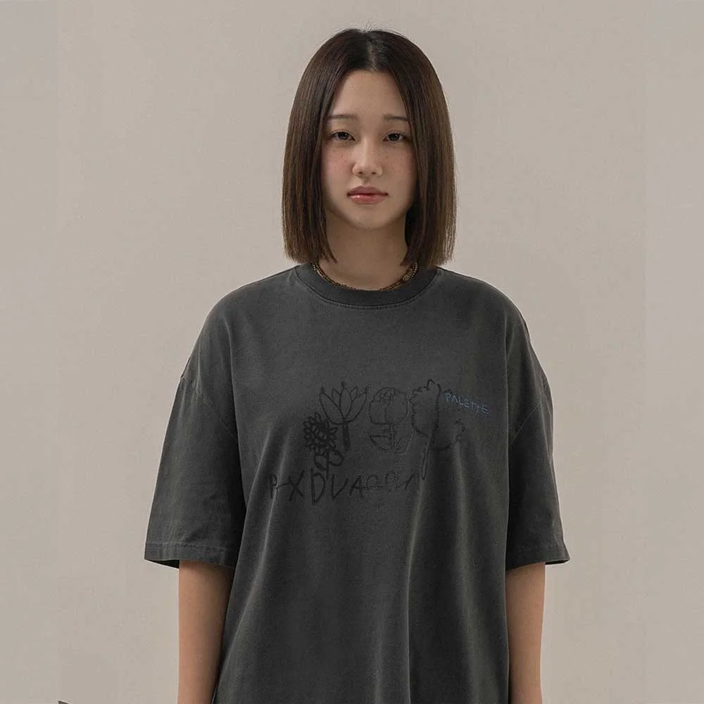 BP Flower Pigment T-Shirt_CHARCOAL