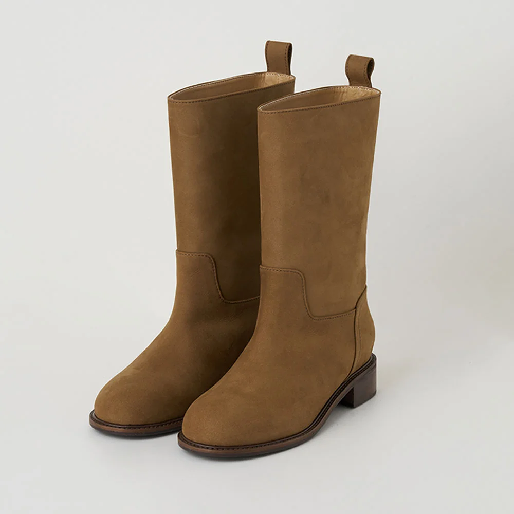 NUBUCK MID BOOTS (CAMEL)