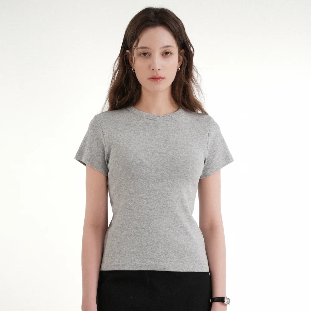 Cotton Basic Half Tee (gray)