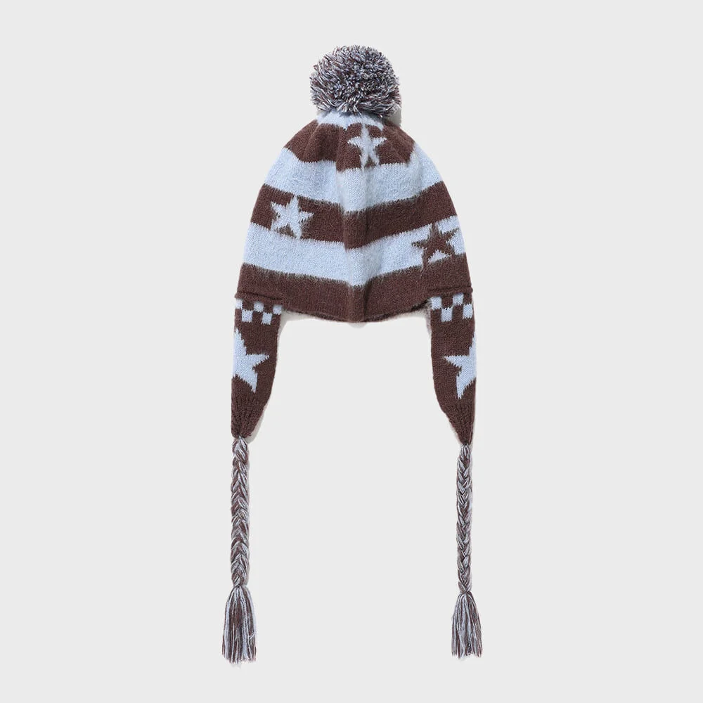 STAR STRIPE EARFLAP BEANIE_BLUE(IK2FFMAB22A)
