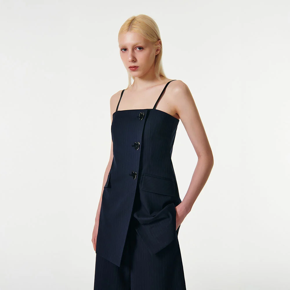 SUMMER VEST PIN STRIPE DRESS