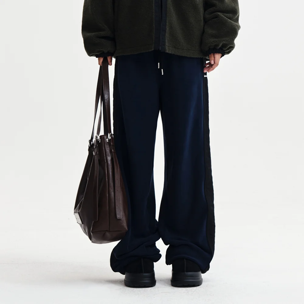 SHERPA FLEECE DRAWSTRING PANTS IN NAVY