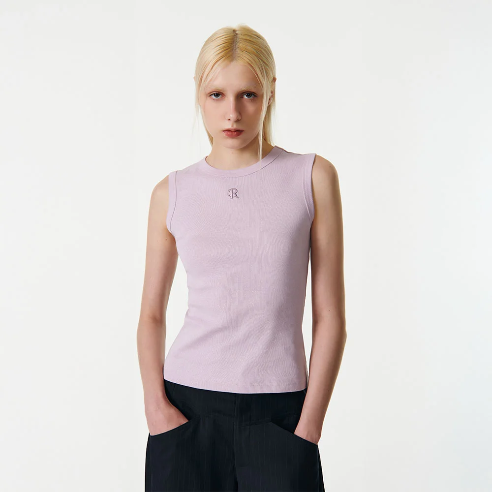 GLITTER ROUND NECK SLEEVELESS TOP