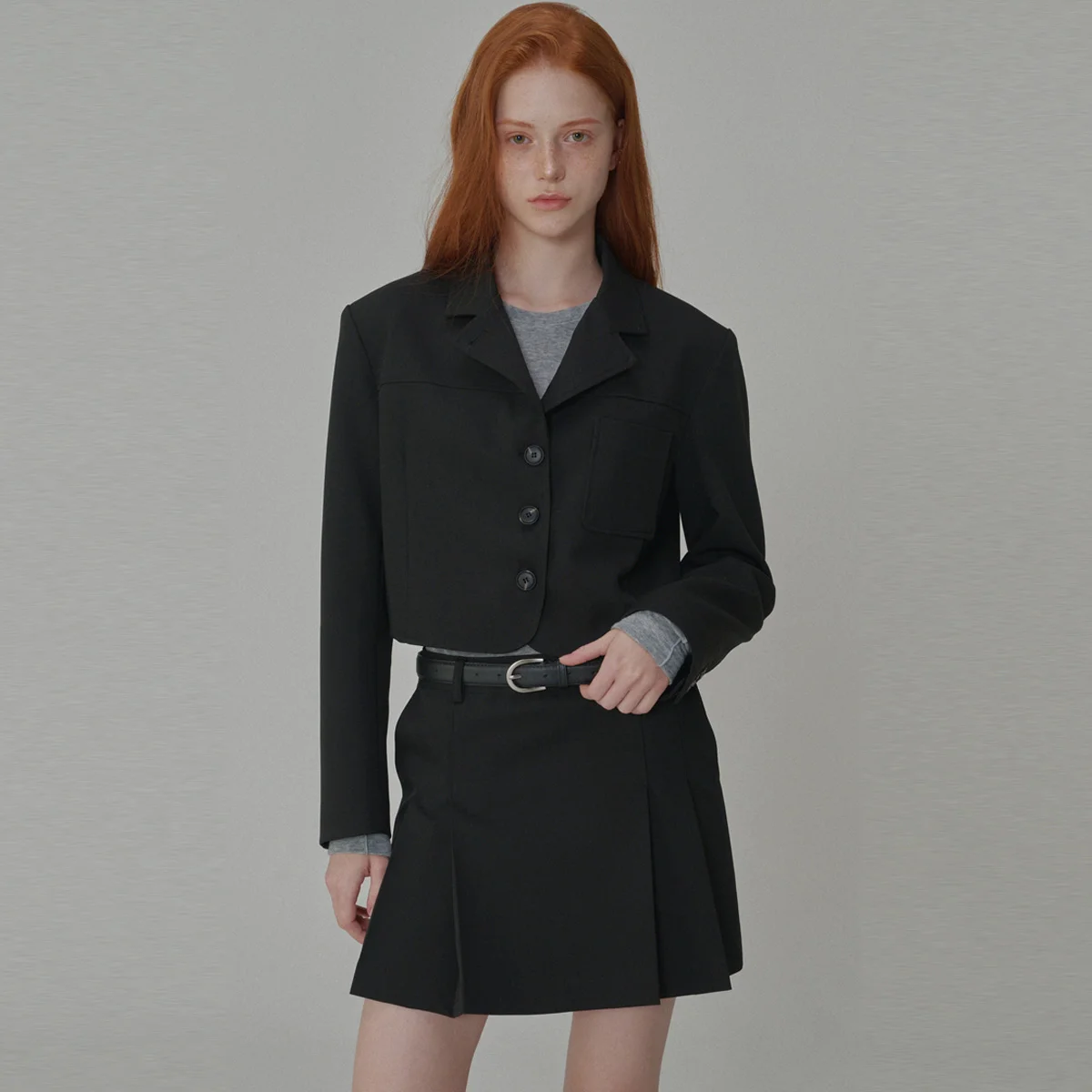 Classic Tailored Crop Jacket_Black