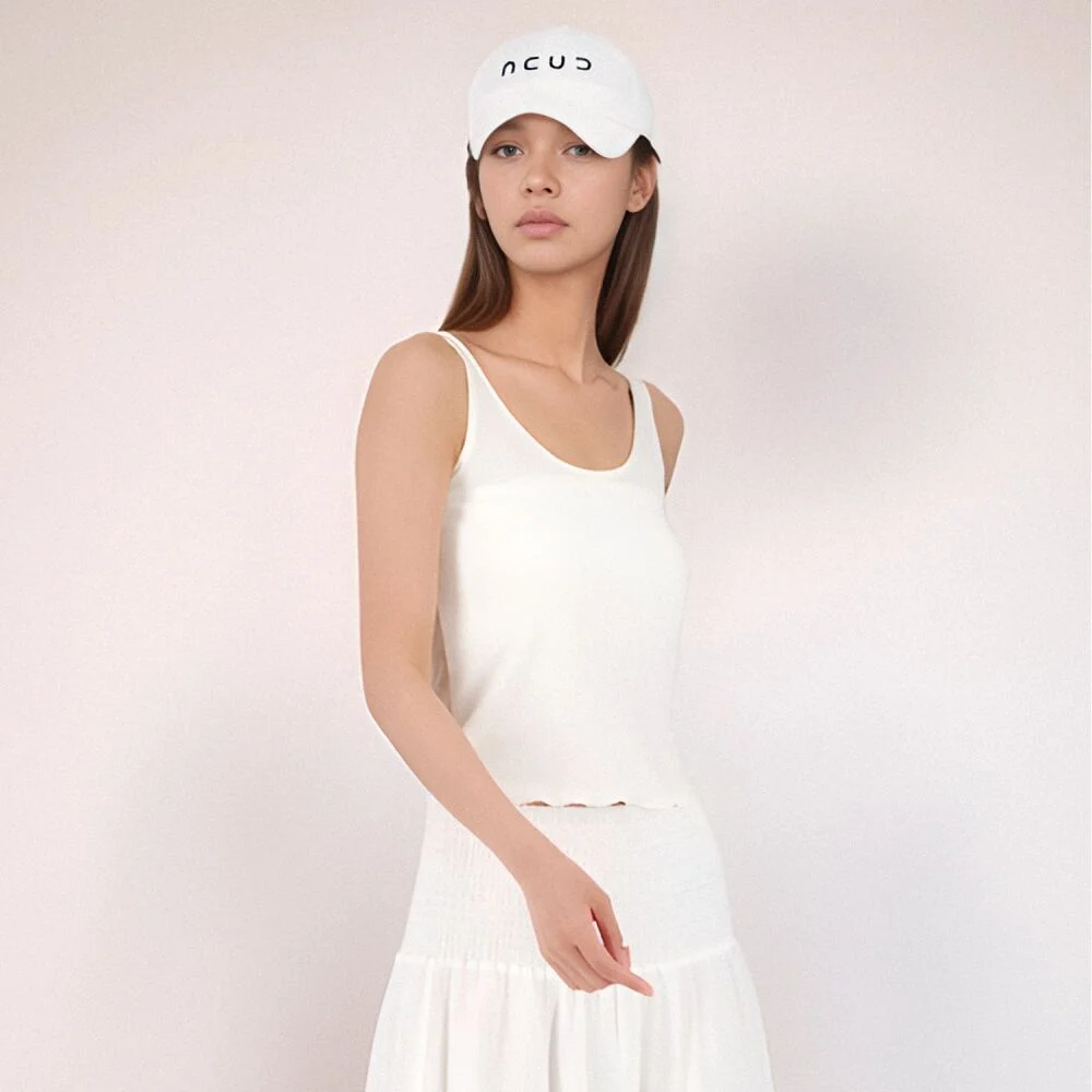 Cropped Sleeveless Knit _White