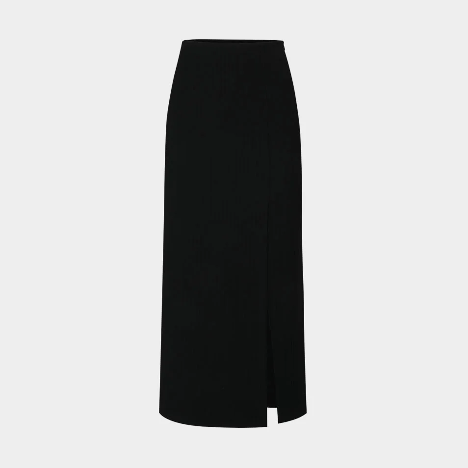 Bella Slit Skirt (Black)
