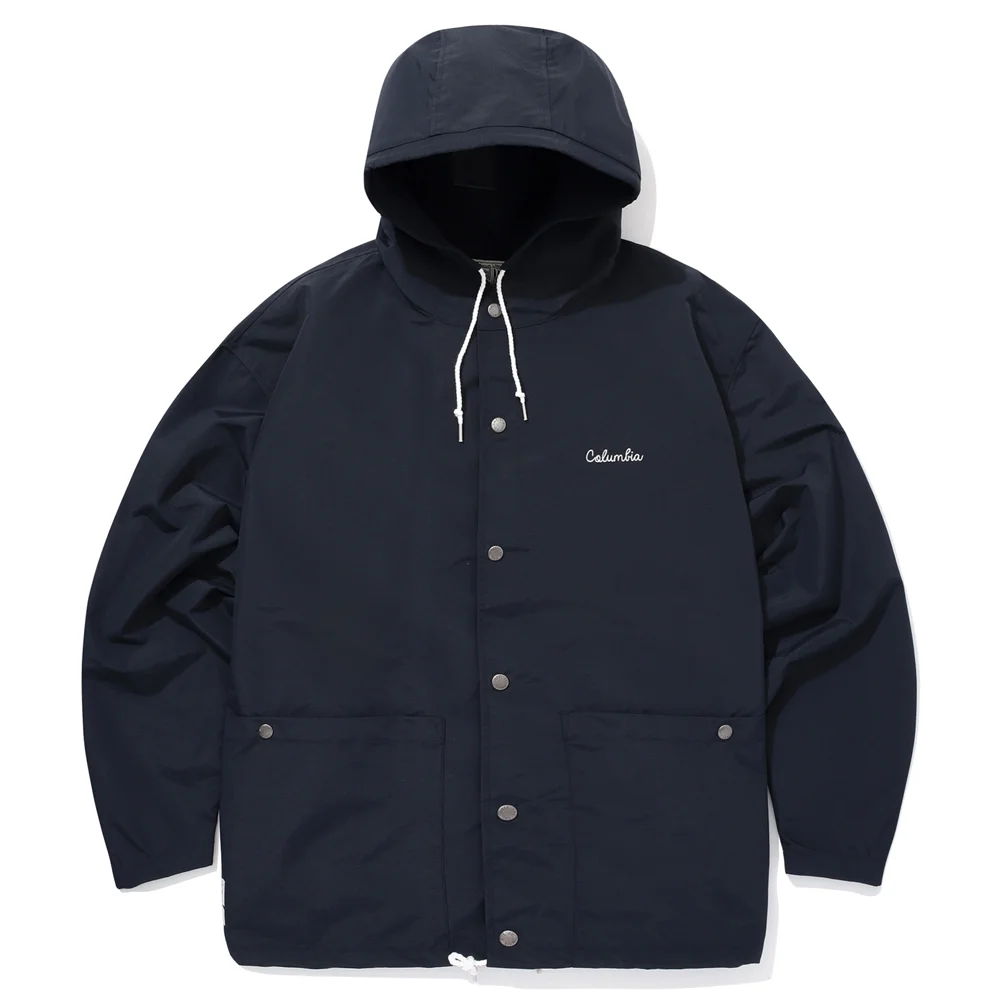 CLASSIC LOGO NYLON HOODIE JACKET Crown Navy