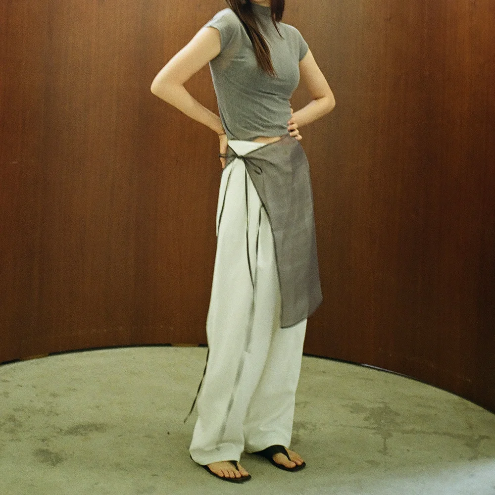2Way Sheer Wrap Skirt (4Color) 兩穿 透視 RAB 半身裙