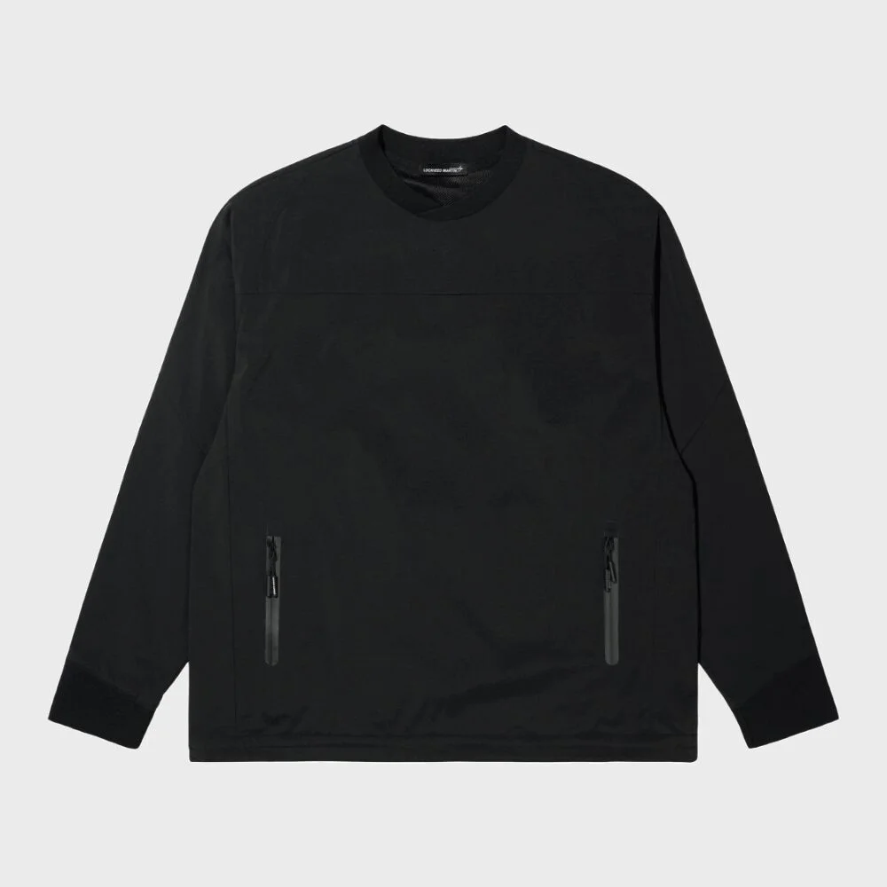 LM WOVEN ACHROMATIC CREW NECK (BLACK)