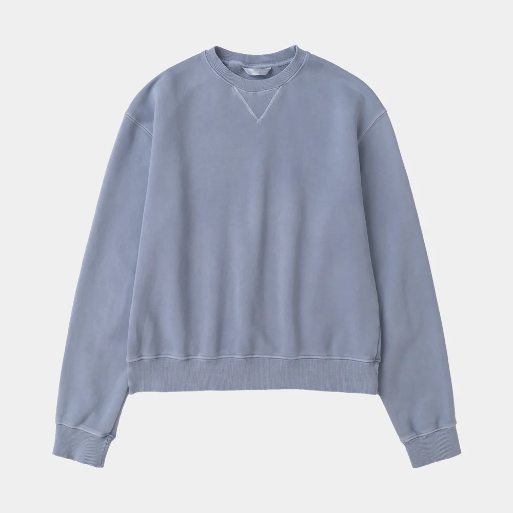 LEATHER PATCH SWEATSHIRTS BLUE