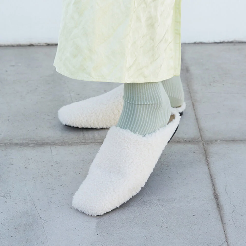 Ciel Shearling Mules Ivory
