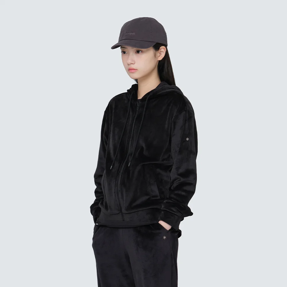 絲絨 女裝 連帽衫 拉鏈 Black (S24WWFFJ75)
