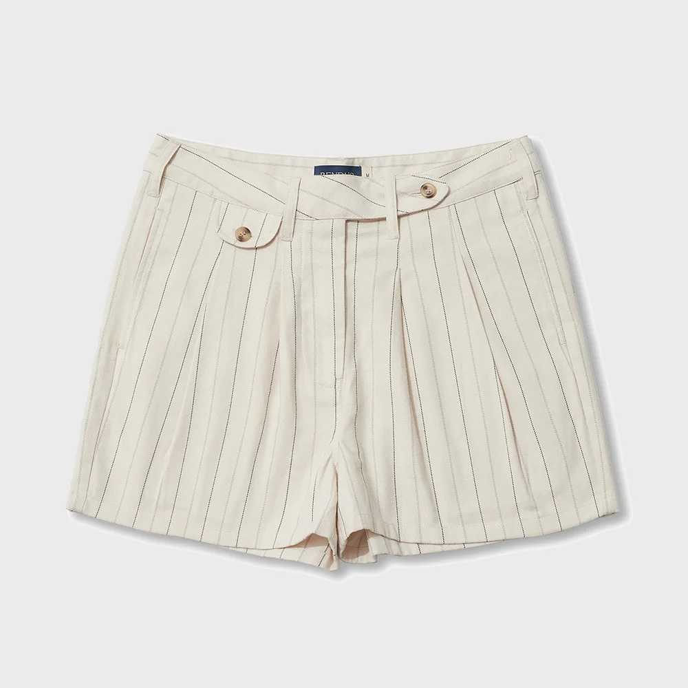 STRIPE SHORTS -IVORY
