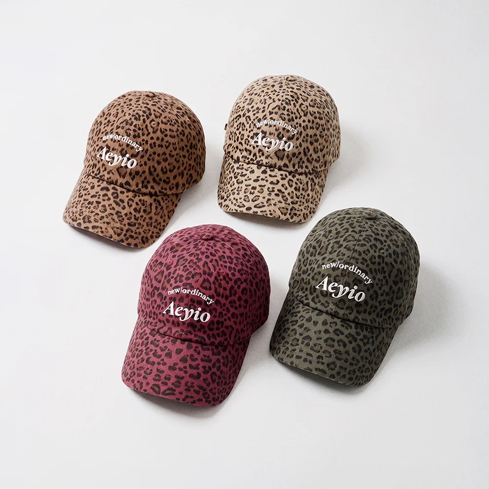 (Celeb 著用) NEW LOGO LEOPARD BALL CAP_AEYIO 新款 標誌 豹紋 帽(4 Colors)_ACA3800
