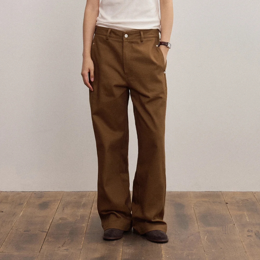 FENNE CURVED PANTS (KHAKI BROWN)