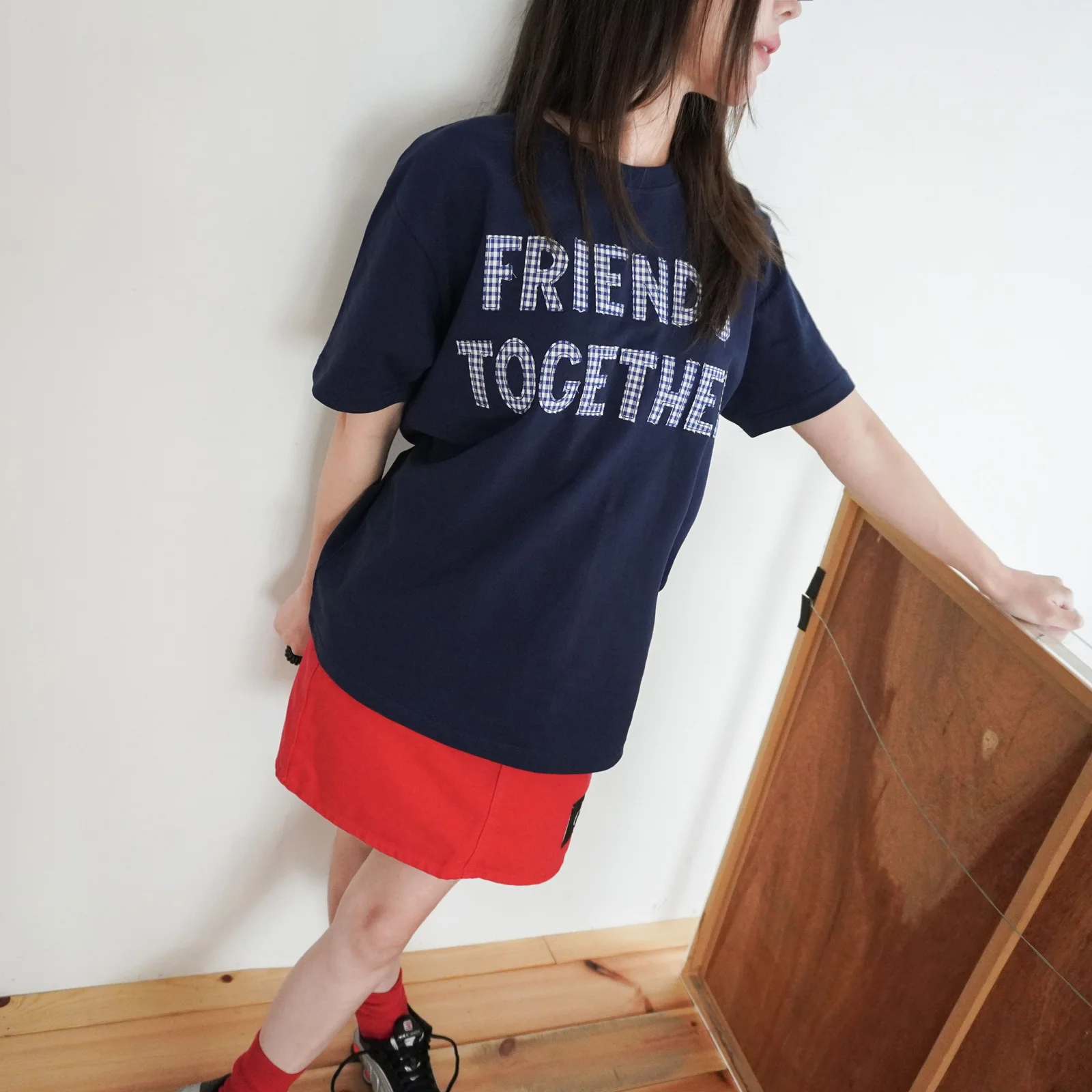 Friends Together 拼布 T恤 - 海軍藍 (2 Size)