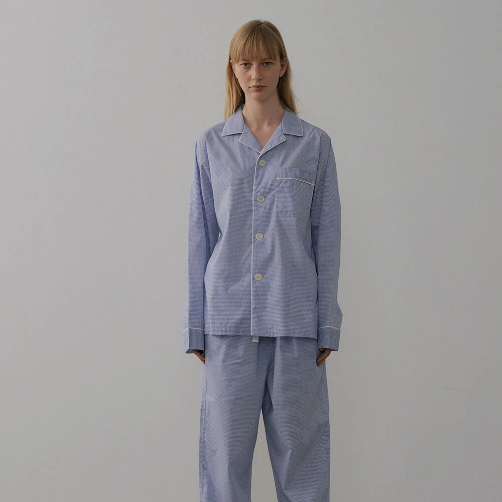 (W) Original Pajama Set Plaid Blue