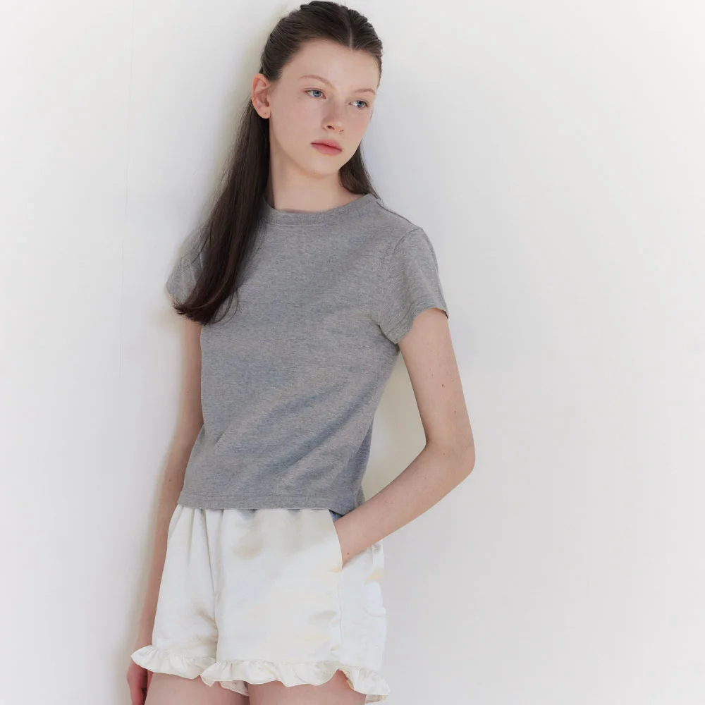 Agape slim basic t-shirt_gray