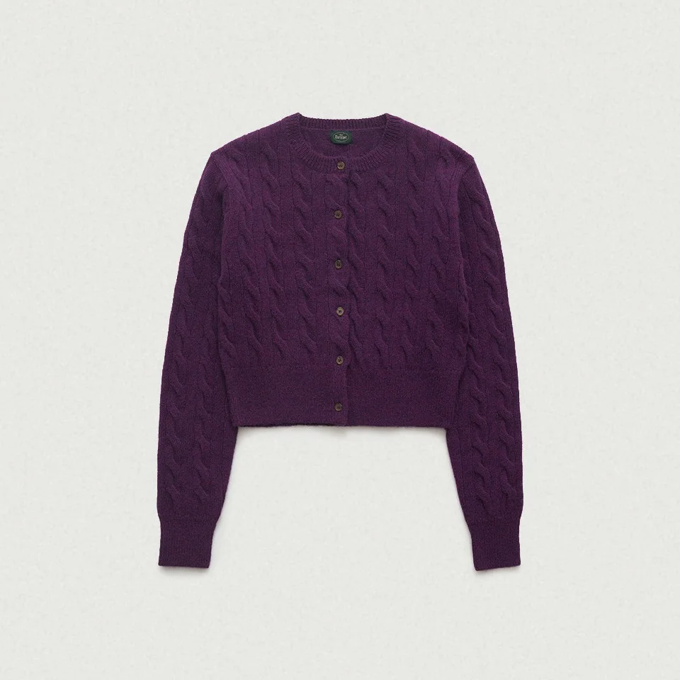 Eden Cable Cardigan_Purple