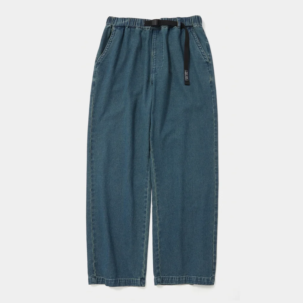 COLUMBIA TRAJAN LABEL BELTED ALL-ROUND DENIM PANTS 午夜牛仔