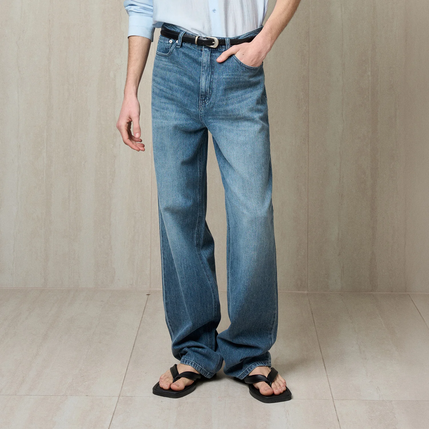 SOFT FADE WASHED DENIM PANTS