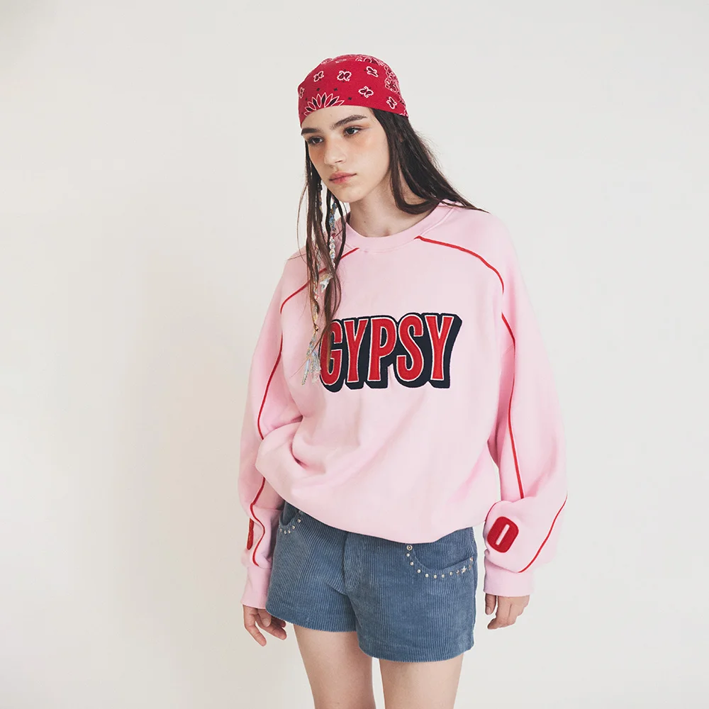 GYPSY PIPING SWEATSHIRT PINK