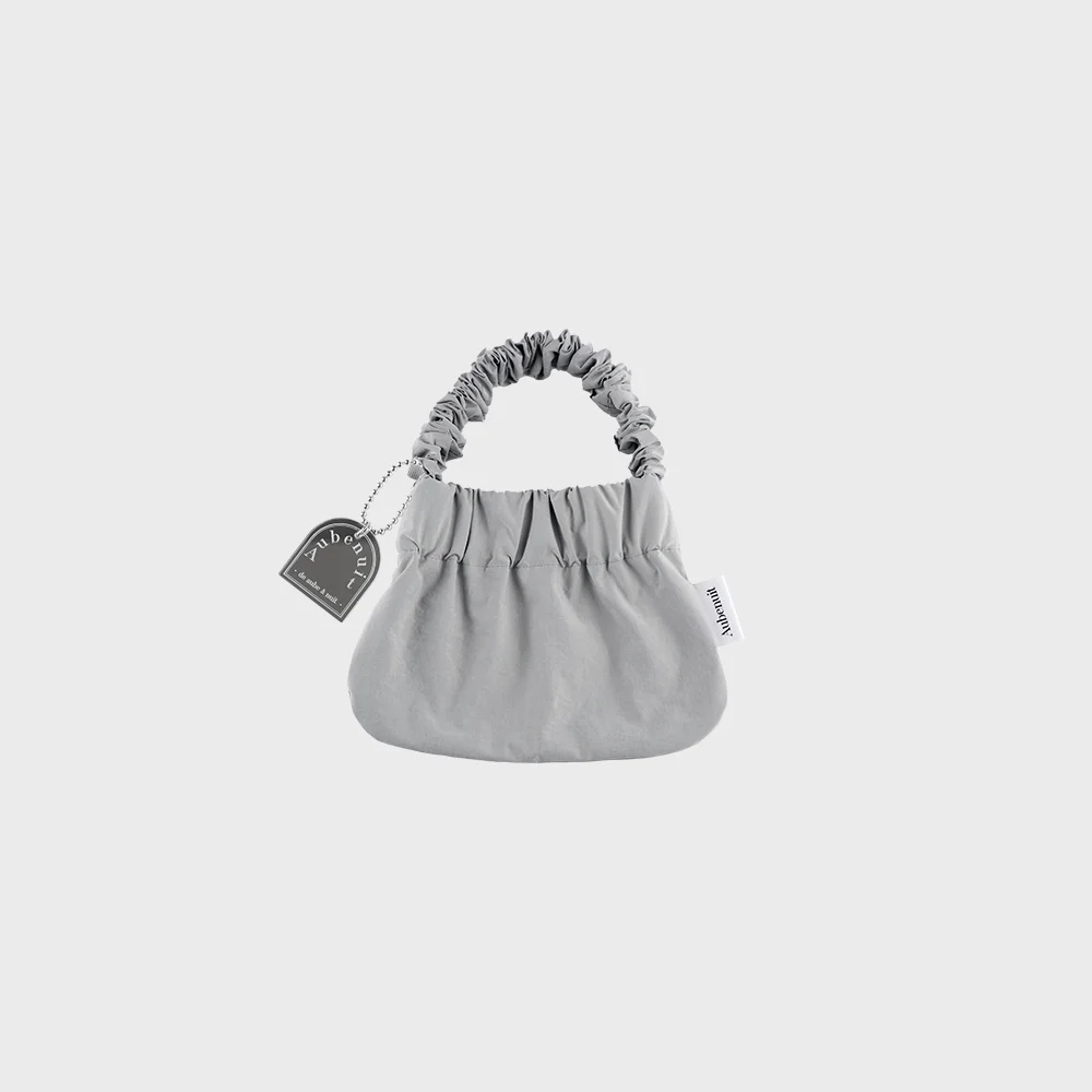 Obnuit 尼龍 蚌殼包 Baby Size_灰色 (鏡面鑰匙扣)
