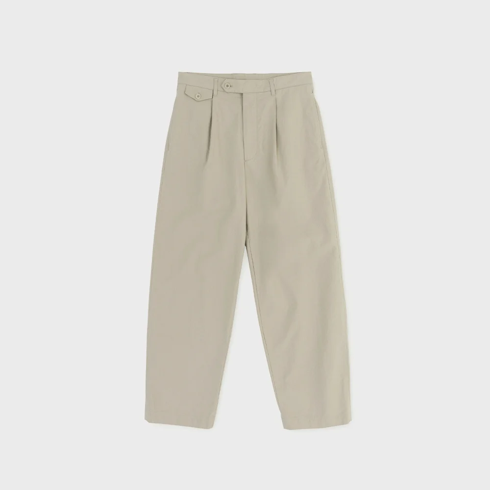 Loose Tapered Cotton Pants, Stone