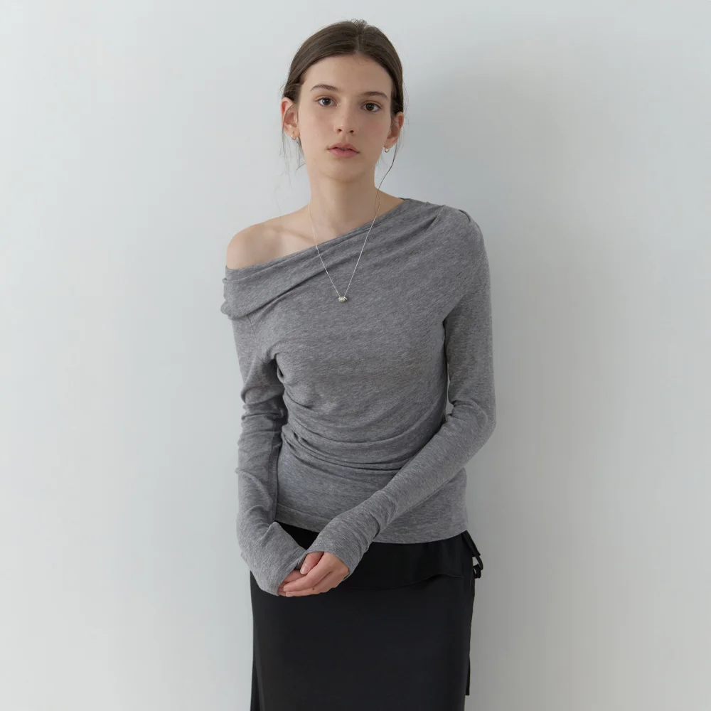 Orrin shirring t-shirt (gray)