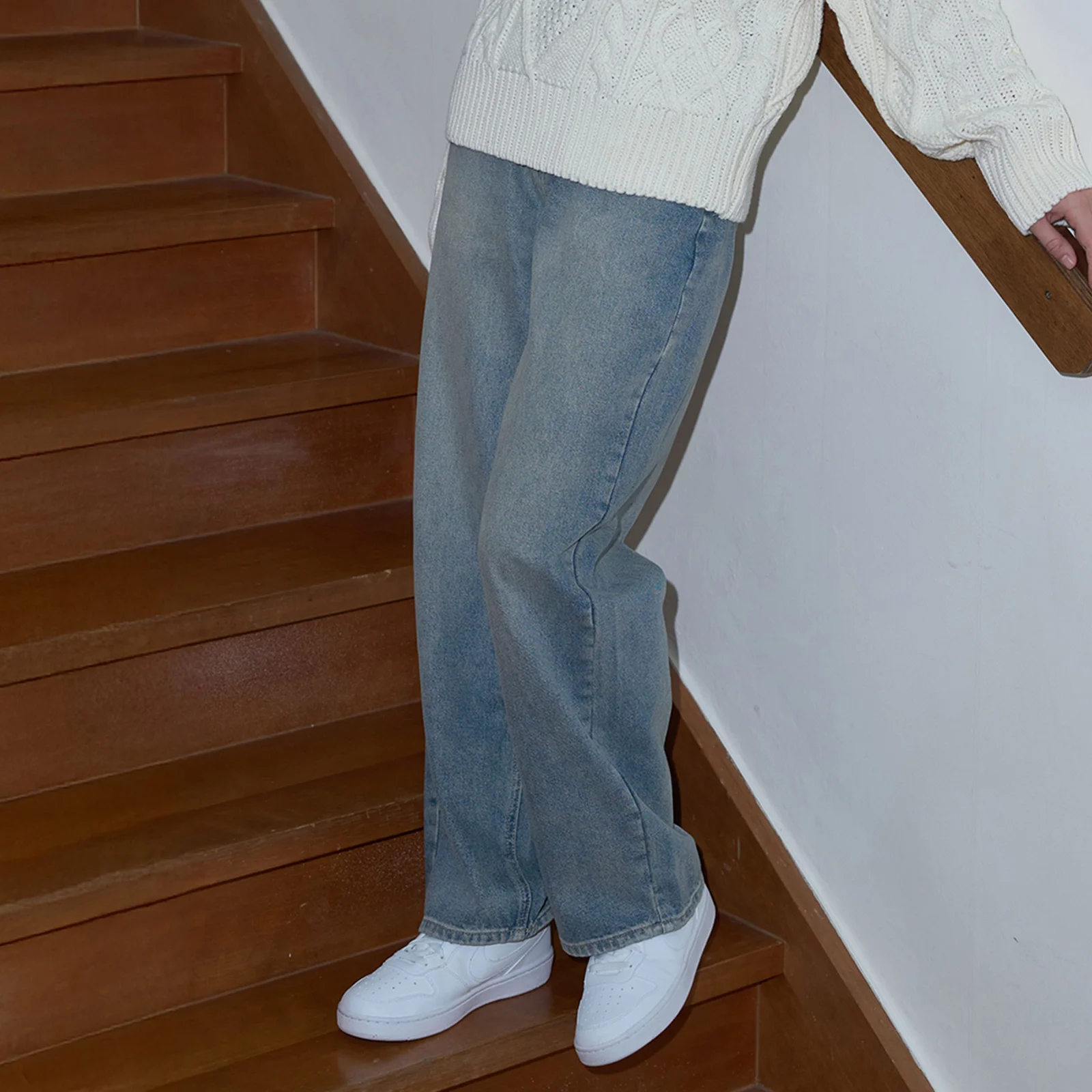 Non-Stretch Wide Denim (light blue)