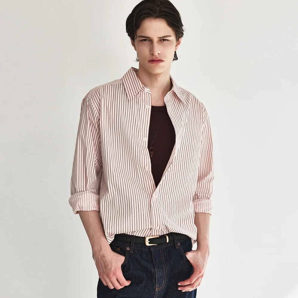 Glow Stripe Poplin Shirt_Pink