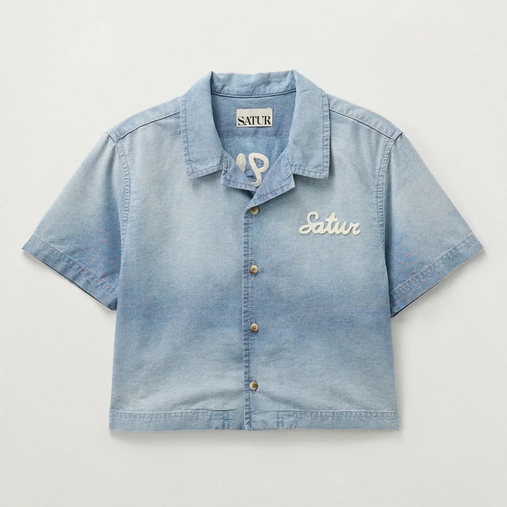 (W) Bon Voyage 牛仔 襯衫 淺 藍色