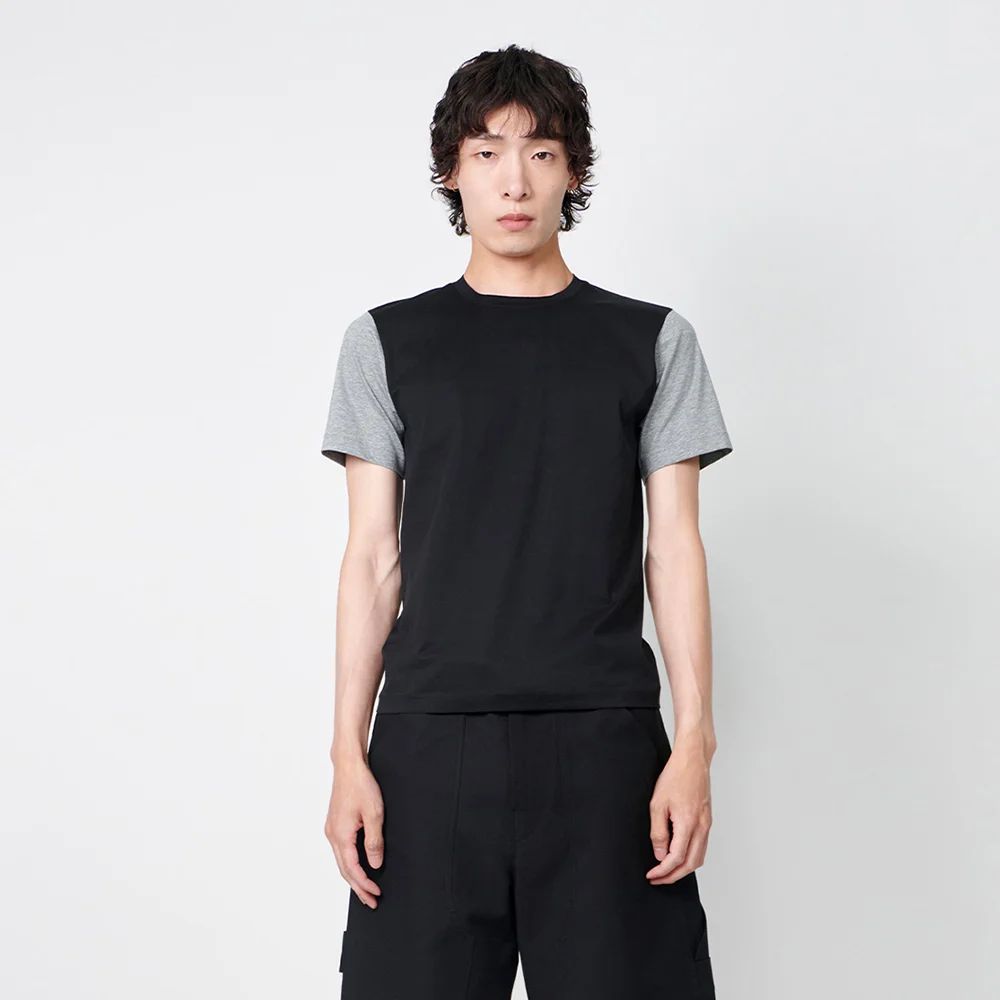 CONTRAST HALF SLEEVE T-SHIRTS BLACK