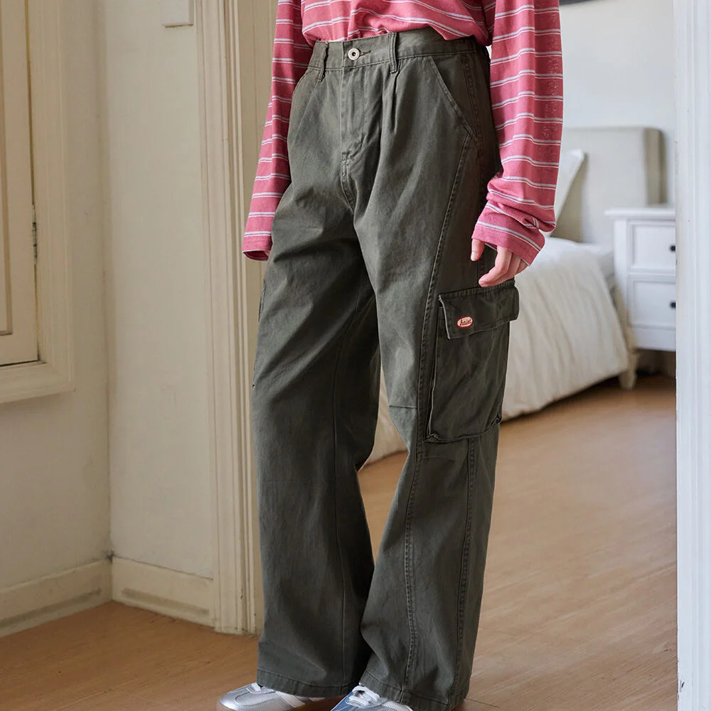 ROVEN GARMENT WASHED CARGO PANTS 2COL_KHAKI
