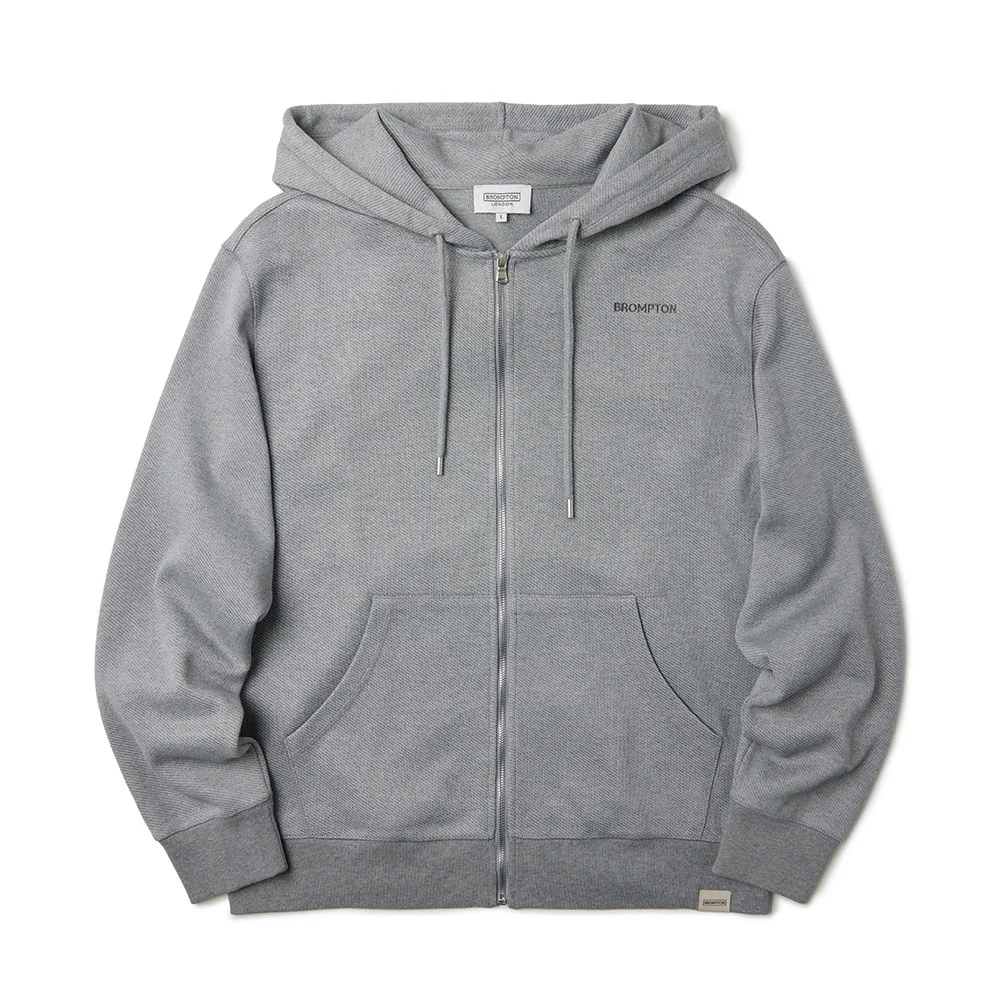 BASIC FULL ZIP HOODY - M/GREY (P233UFT237)