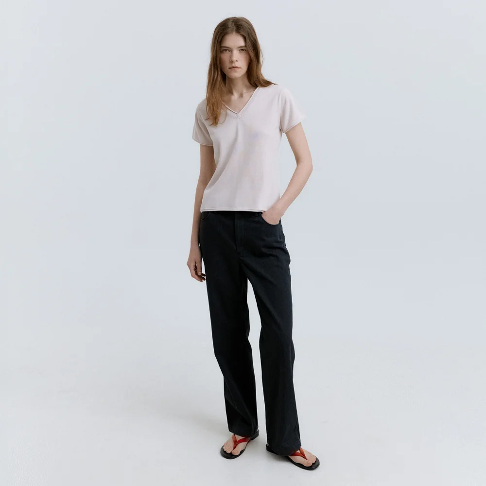 Cotton Rib Standard Pants (Vintage Black)