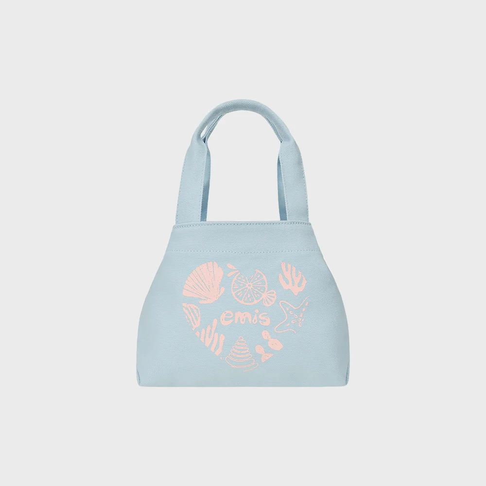 HEART COASTAL MINI TOTE BAG-PASTEL BLUE