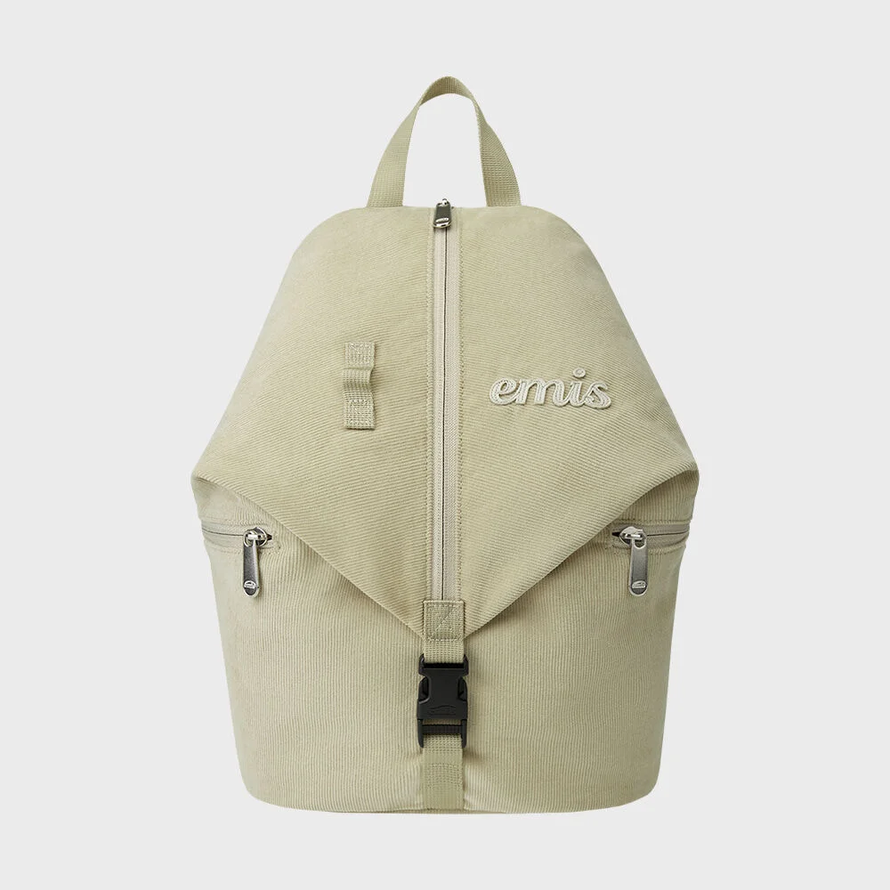 CORDUROY CONVERTIBLE BACKPACK-BEIGE