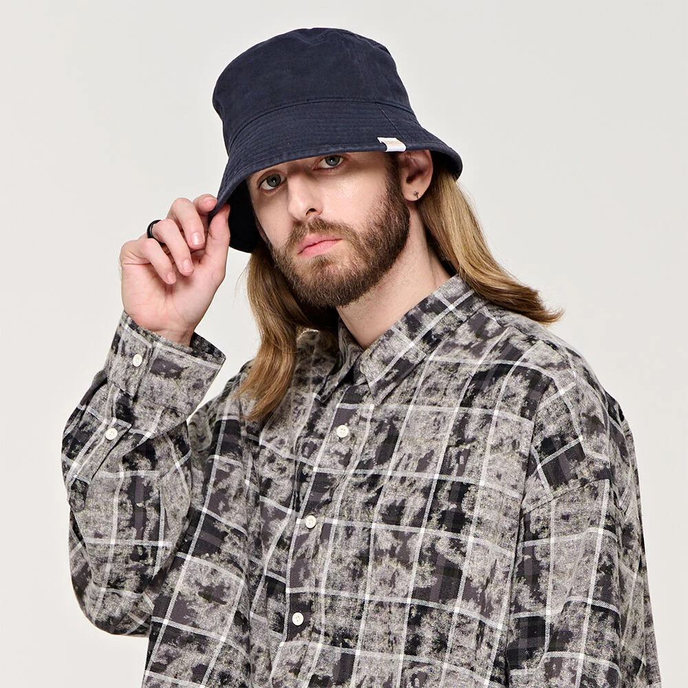 CB WASHED DEEP BUCKET HAT (NAVY)